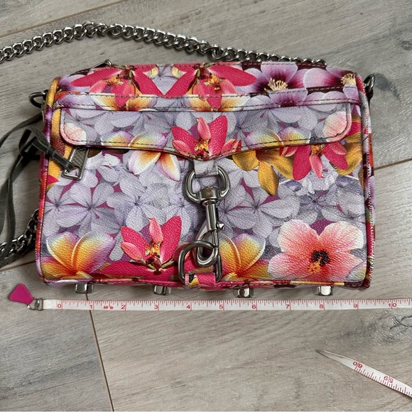 Rebecca Minkoff floral cross body bag on chain and leather - Picture 6 of 17